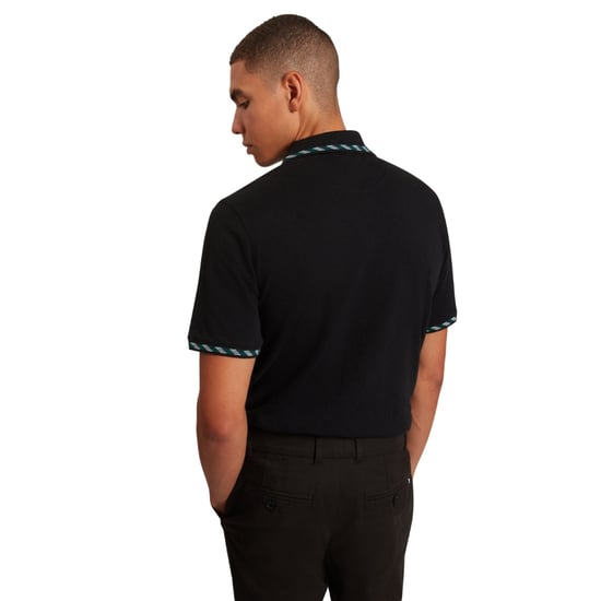 Polo Negro De Jacquard Con Estampado A Cuadros De Ted Baker Ss - Image 4