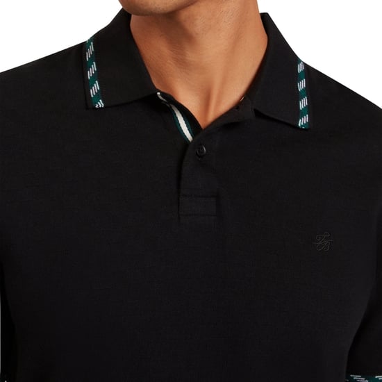 Polo Negro De Jacquard Con Estampado A Cuadros De Ted Baker Ss - Image 5
