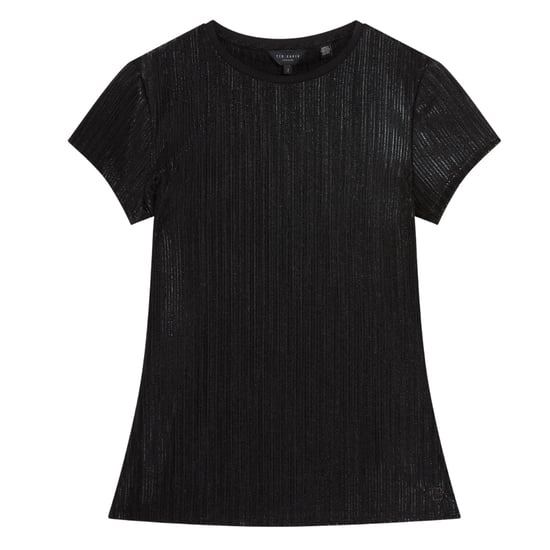 Camiseta Negra De Manga Corta Con Cuello Redondo Katrino Metallic De Ted Baker - Image 1