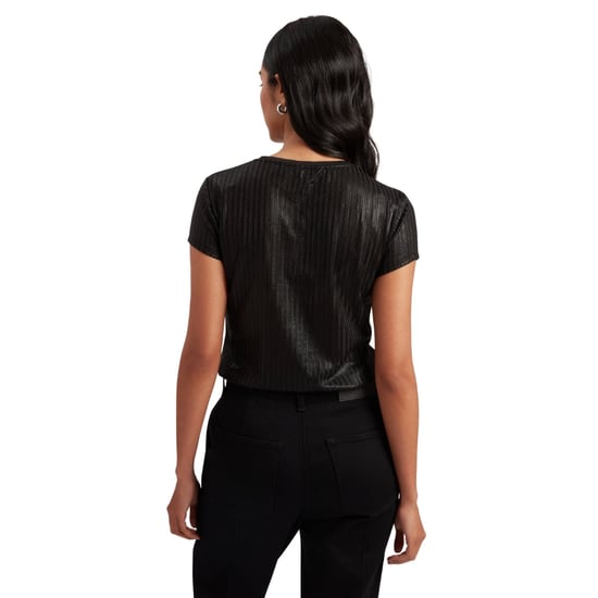 Camiseta Negra De Manga Corta Con Cuello Redondo Katrino Metallic De Ted Baker - Image 3
