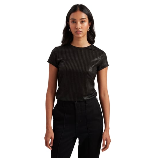 Camiseta Negra De Manga Corta Con Cuello Redondo Katrino Metallic De Ted Baker - Image 5