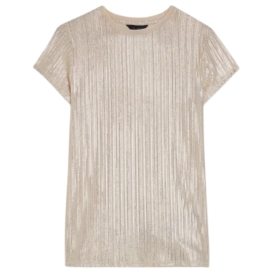 Camiseta De Manga Corta Con Cuello Redondo Color Dorado Metalizado Katrino De Ted Baker - Image 1