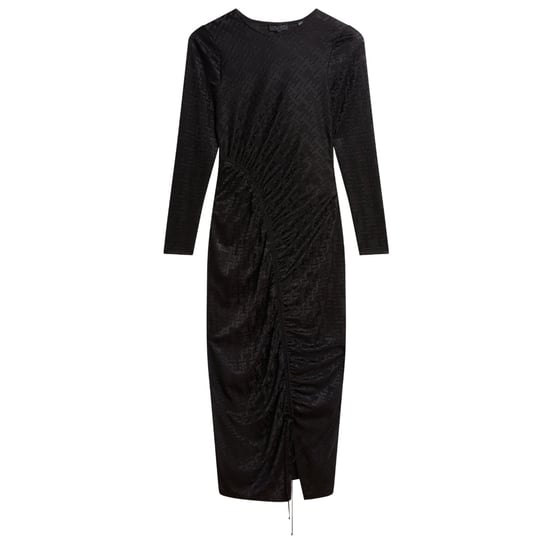 Vestido Negro Ajustado Fruncido De Jacquard Sherlay De Ted Baker - Image 1