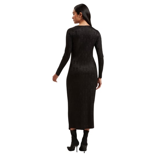 Vestido Negro Ajustado Fruncido De Jacquard Sherlay De Ted Baker - Image 3