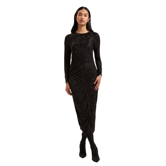 Vestido Negro Ajustado Fruncido De Jacquard Sherlay De Ted Baker - Image 5