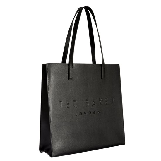 Bolso Grande Ted Baker Crosshatch Negro Con Icono - Image 2