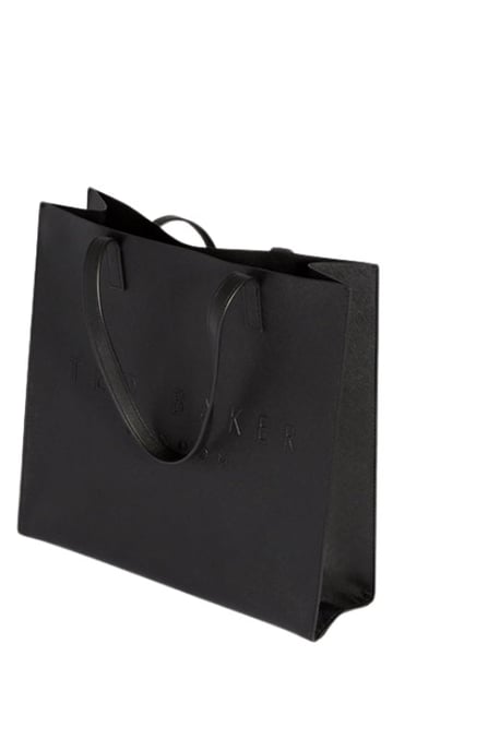 Bolso Grande Ted Baker Crosshatch Negro Con Icono - Image 3