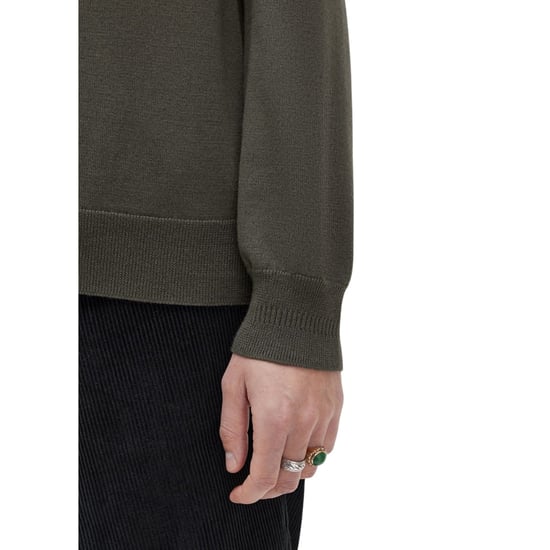 Polo De Punto De Manga Larga Verde Liso Fred Perry - Image 5