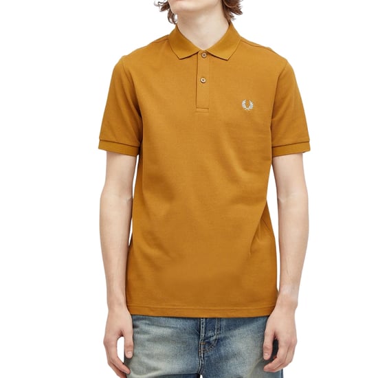 Polo Fred Perry Classic Color Azul Caramelo Oscuro Con Logo - Image 2