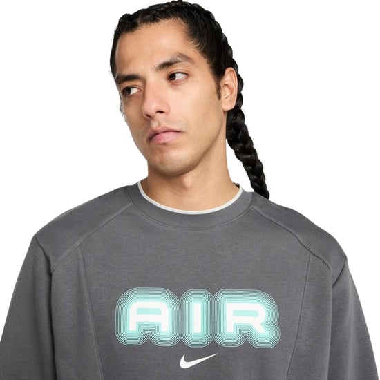 Sudadera Nike Air Crew Neck Fleece Gris - Image 4