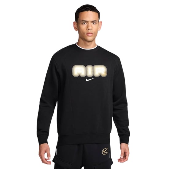 Sudadera Negra De Felpa Con Cuello Redondo Nike Air - Image 2