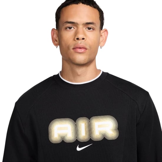 Sudadera Negra De Felpa Con Cuello Redondo Nike Air - Image 4