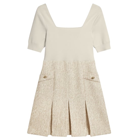 Minivestido Ted Baker Vulpad De Punto Bouclé Color Marfil Con Corpiño - Image 1