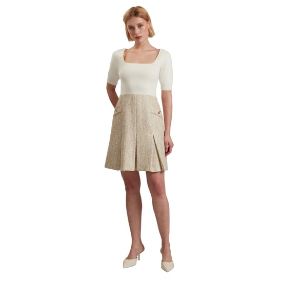 Minivestido Ted Baker Vulpad De Punto Bouclé Color Marfil Con Corpiño - Image 2