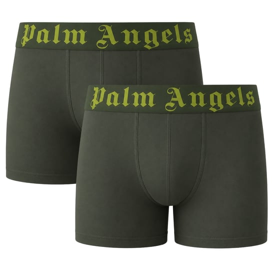 Calzoncillos Bóxer Palm Angels De Color Verde Militar Con Logo Contrastante (paquete De Dos) - Image 1