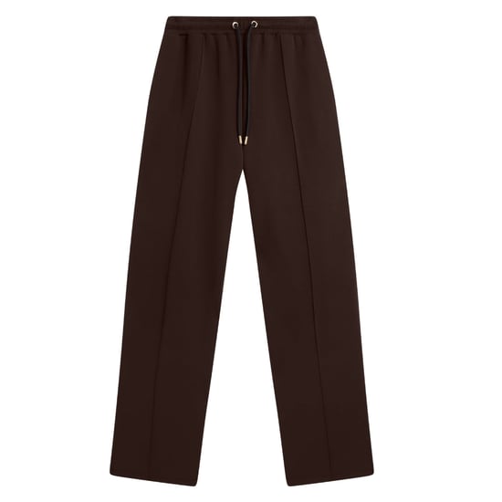 Pantalón Deportivo Ted Baker Nowelll Cupro Con Bajo Dividido, Color Marrón Oscuro - Image 1