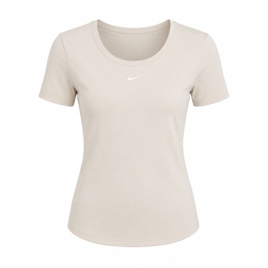 Top Ajustado Nike Para Mujer Con Espalda Escotada Y Ribete Mini-acanalado, Color Marrón Claro - Image 1