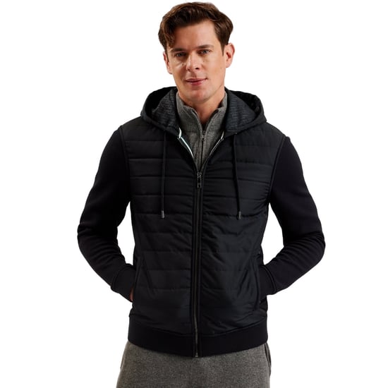 Sudadera Con Capucha Acolchada Negra Con Cremallera Ted Baker Adburys Regular - Image 4