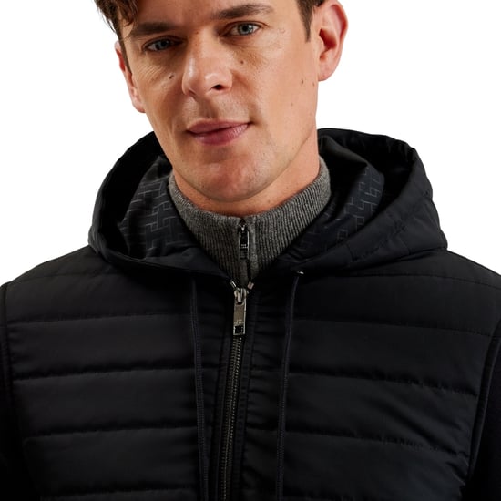 Sudadera Con Capucha Acolchada Negra Con Cremallera Ted Baker Adburys Regular - Image 6