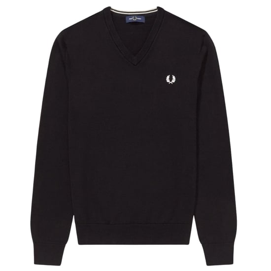 Jersey Negro Clásico Con Cuello En V De Fred Perry - Image 1