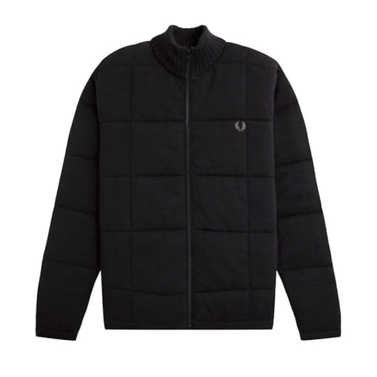 Chaqueta Negra Acolchada De Punto De Fred Perry - Image 1