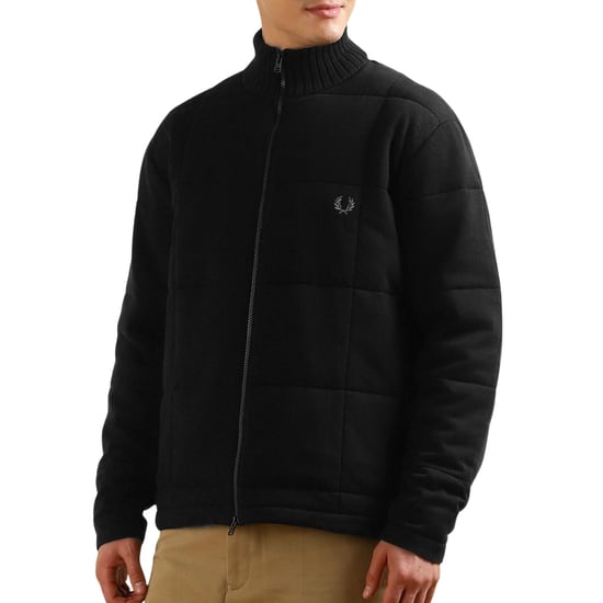 Chaqueta Negra Acolchada De Punto De Fred Perry - Image 3