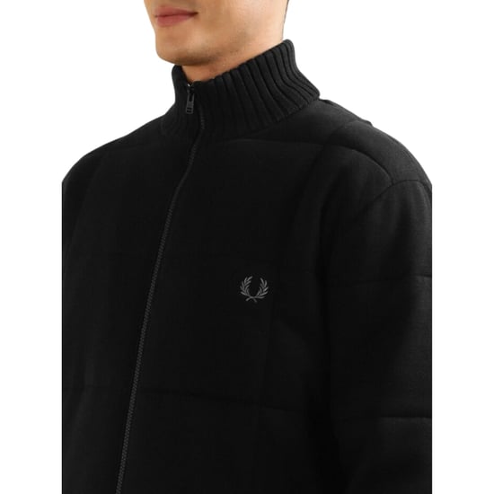 Chaqueta Negra Acolchada De Punto De Fred Perry - Image 4
