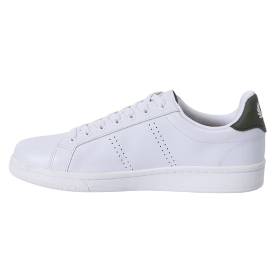 Zapatillas Fred Perry B721 Blancas De Piel Verde Con Ribete Largo - Image 2