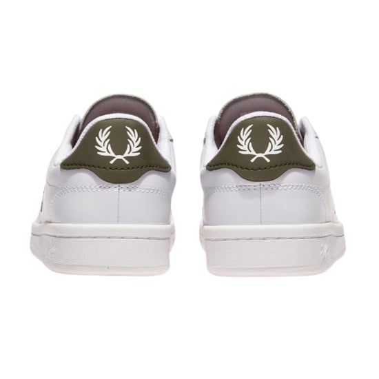 Zapatillas Fred Perry B721 Blancas De Piel Verde Con Ribete Largo - Image 3