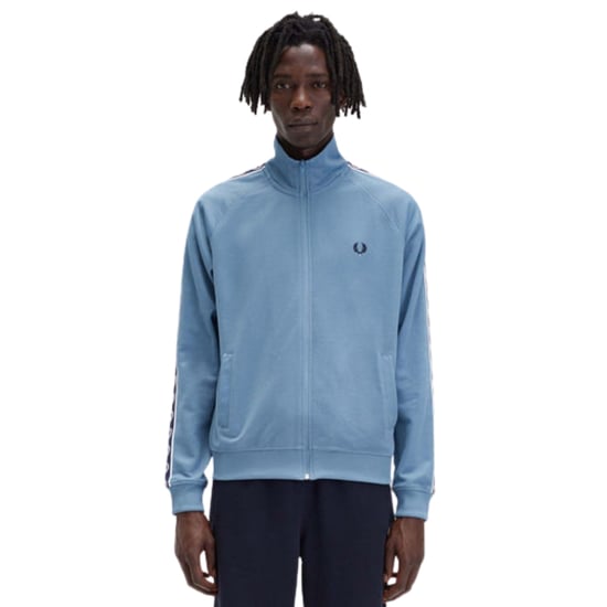 Chaqueta Deportiva Fred Perry Contrast Tape Color Azul Ceniza - Image 4