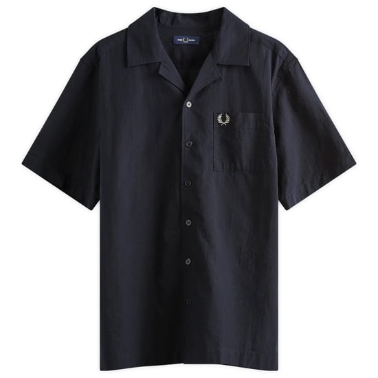 Camisa Ligera Texturizada Azul Marino De Fred Perry Para Vacaciones - Image 1