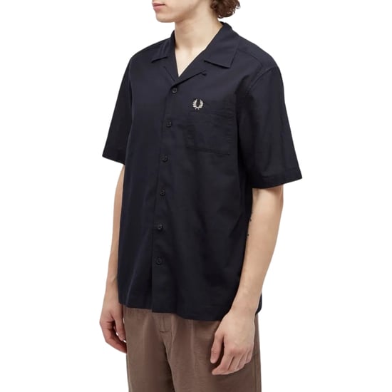 Camisa Ligera Texturizada Azul Marino De Fred Perry Para Vacaciones - Image 2