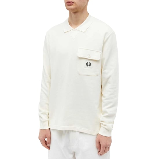 Suéter De Manga Larga Color Crudo Con Espalda En Bucle De Fred Perry - Image 2