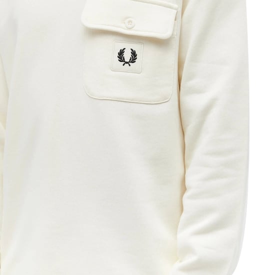 Suéter De Manga Larga Color Crudo Con Espalda En Bucle De Fred Perry - Image 4
