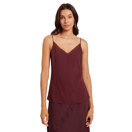 Top Camisero Color Burdeos Con Inserciones De Gasa Lulea De Ted Baker - Image 3