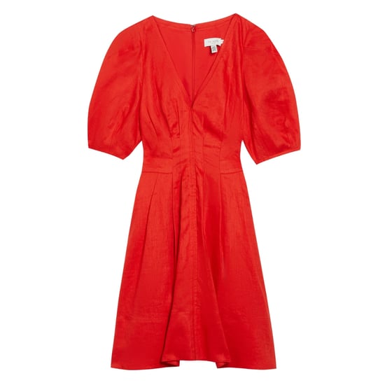 Minivestido Rojo De Lino Con Mangas Abullonadas De Ted Baker Koyo - Image 1
