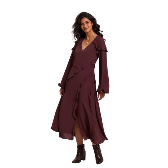 Vestido Midi De Manga Larga Con Detalle De Volantes De Ted Baker - Image 2