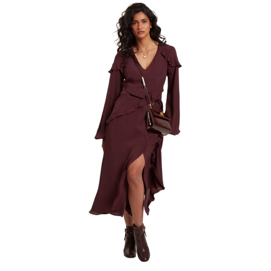 Vestido Midi De Manga Larga Con Detalle De Volantes De Ted Baker - Image 3