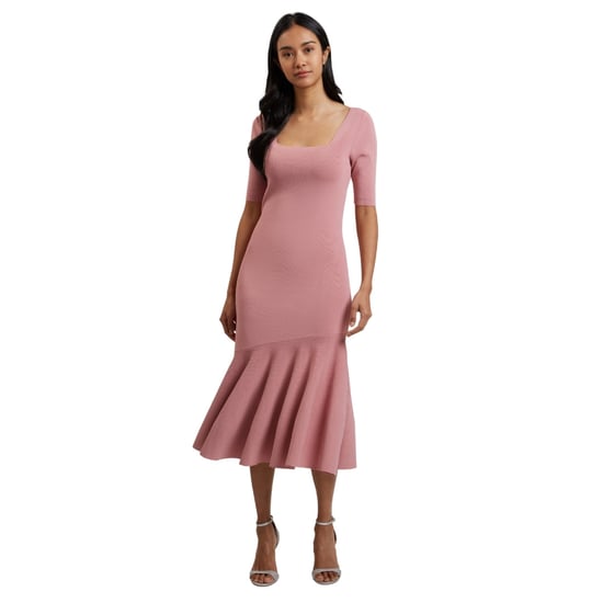 Vestido Rosa Con Falda Acampanada De Punto Miyhaa De Ted Baker - Image 2