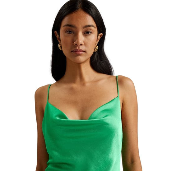 Vestido Midi Verde De Noche Con Cuello Drapeado De Satén Tunca De Ted Baker - Image 2