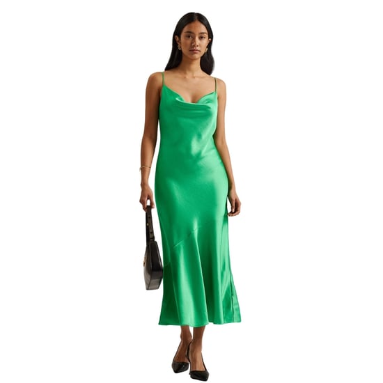 Vestido Midi Verde De Noche Con Cuello Drapeado De Satén Tunca De Ted Baker - Image 3