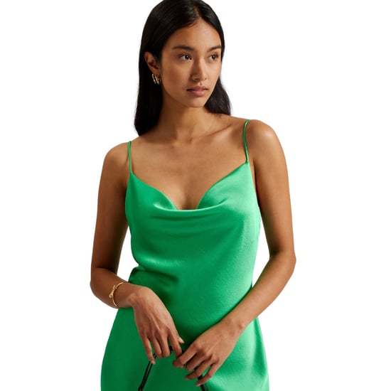 Vestido Midi Verde De Noche Con Cuello Drapeado De Satén Tunca De Ted Baker - Image 5