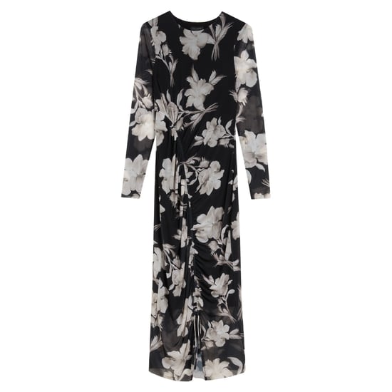 Vestido Negro Ajustado Fruncido De Malla Estampada Marliyy De Ted Baker - Image 1