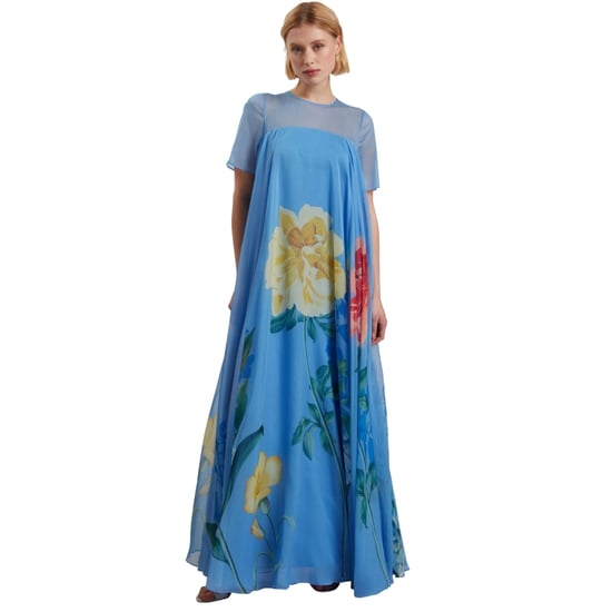 Vestido Largo Azul Con Volumen Y Mangas Cortas Marie De Ted Baker - Image 2