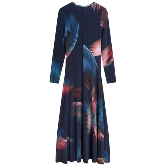 Vestido Azul Marino De Manga Larga De Punto Ajustado Estampado Georii De Ted Baker - Image 2