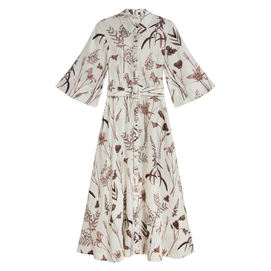Vestido Midi Plisado De Lino Y Seda Color Marfil Luwisa De Ted Baker - Image 1