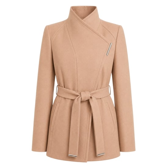 Abrigo Corto Cruzado De Lana Color Camel Con Cinturón De Ted Baker Ross - Image 1