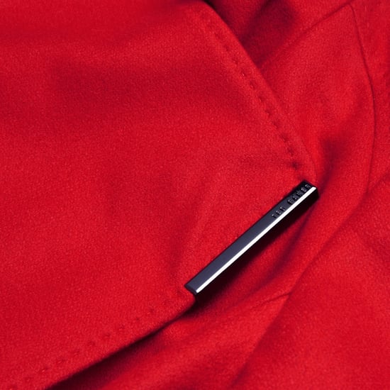 Abrigo Corto Cruzado De Lana Roja Con Cinturón De Ted Baker Rosess - Image 4
