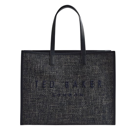 Bolso Ted Baker Tweekon Tweed Extragrande Azul Marino Con Icono - Image 1