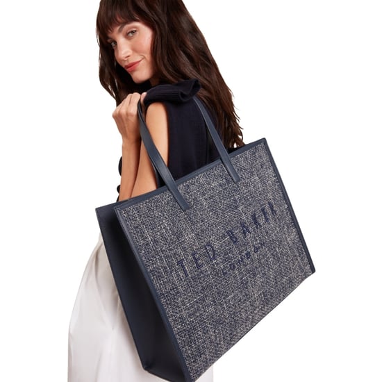 Bolso Ted Baker Tweekon Tweed Extragrande Azul Marino Con Icono - Image 3